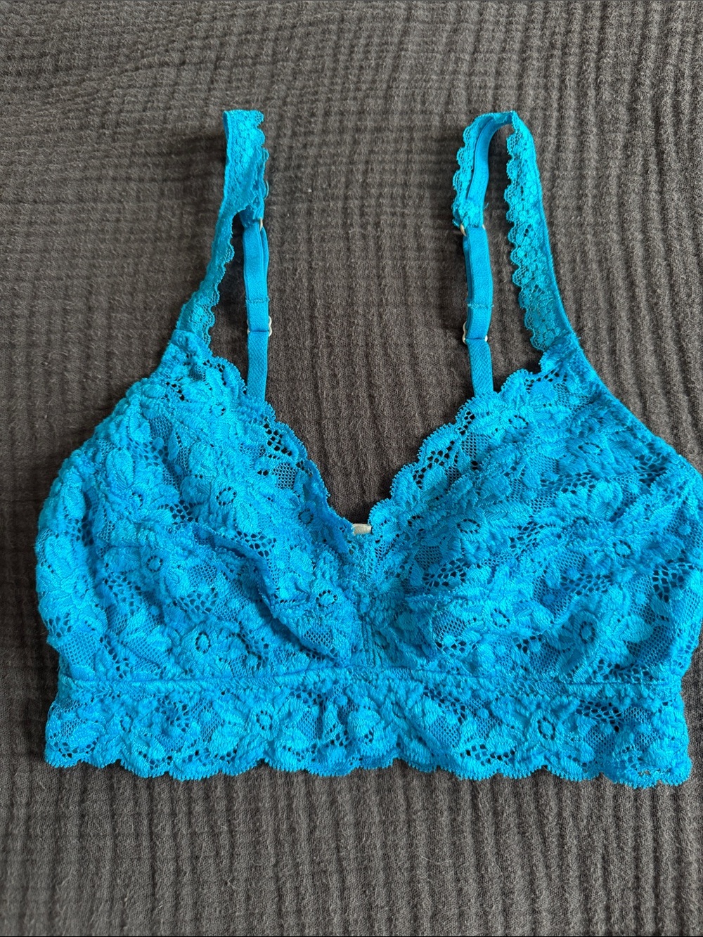aerie Bright Blue Floral Lace Bralette